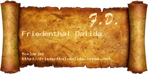 Friedenthal Dalida névjegykártya